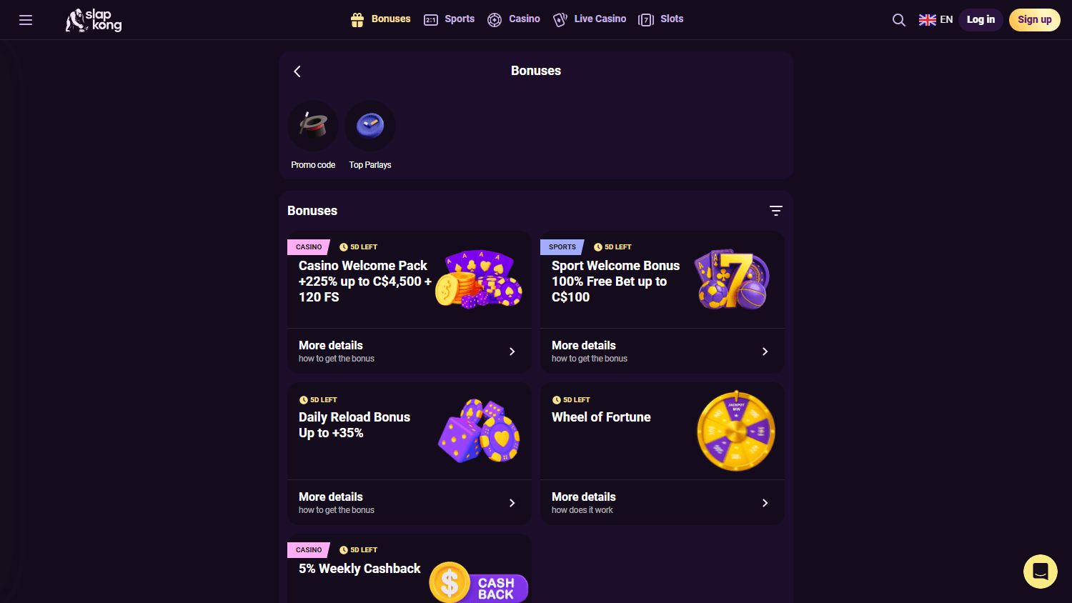 SlapKong_Casino_promotions_desktop