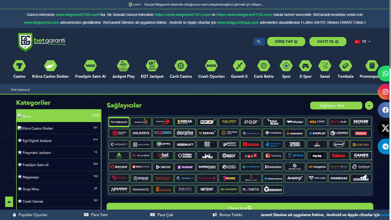 Betgaranti_Casino_homepage_desktop