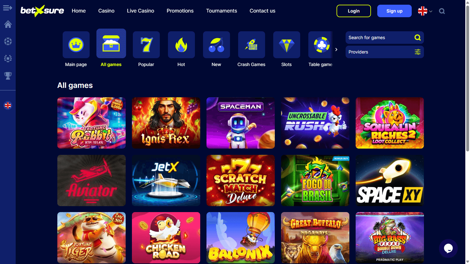 Betxsure_Casino_game_gallery_desktop