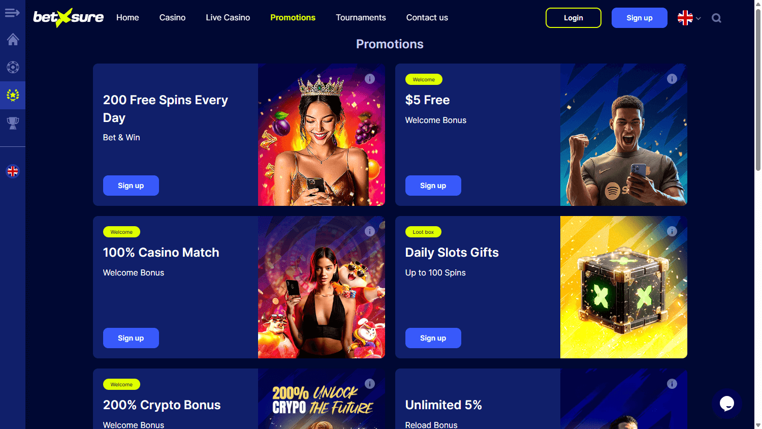 Betxsure_Casino_promotions_desktop