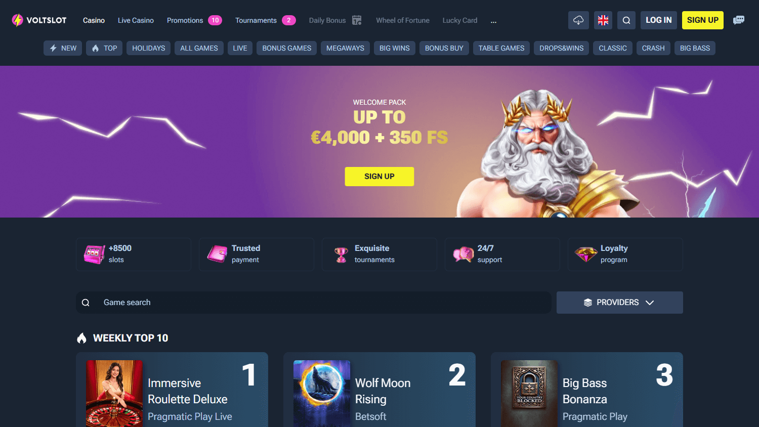 Voltslot_Casino_homepage_desktop
