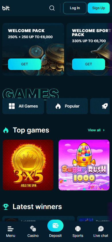 BitStake_Casino_homepage_mobile