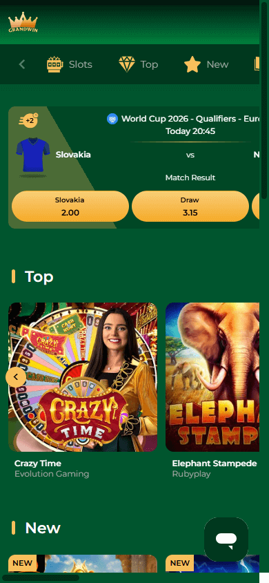 GrandWin_Casino_homepage_mobile