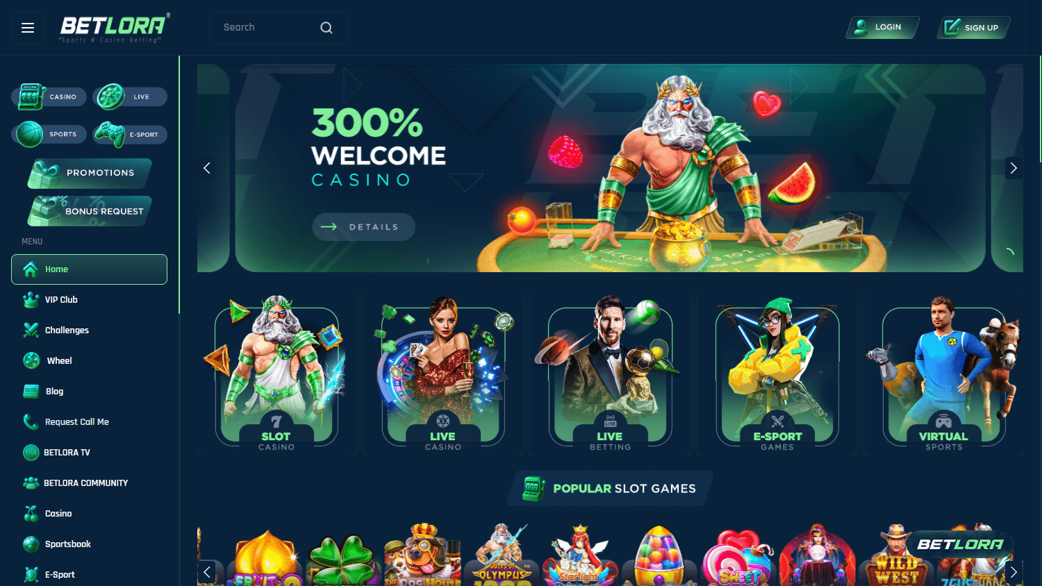 BetLora_Casino_homepage_desktop
