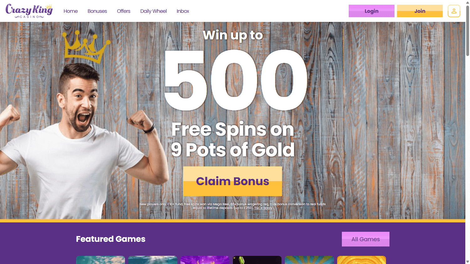 Crazy_King_Casino_homepage_desktop