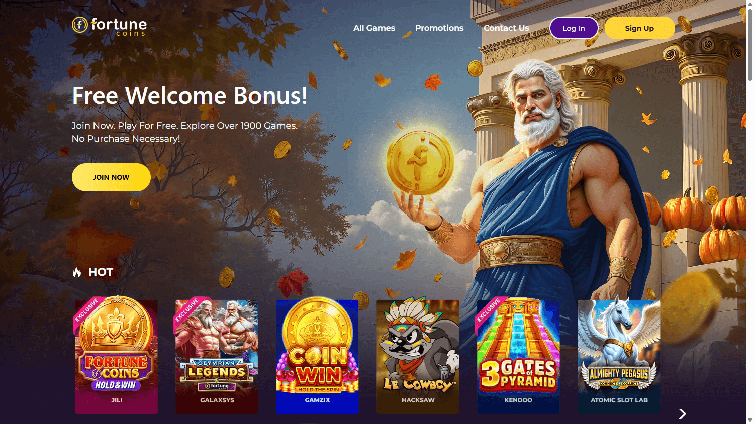 Fortune_Coins_Casino_homepage_desktop