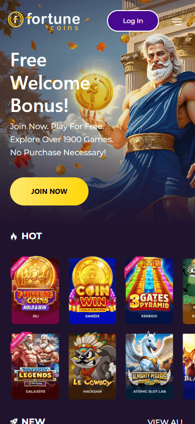 Fortune_Coins_Casino_homepage_mobile