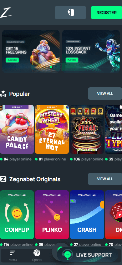 ZegnaBet_Casino_homepage_mobile