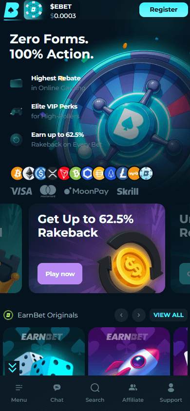 EarnBet_Casino_homepage_mobile