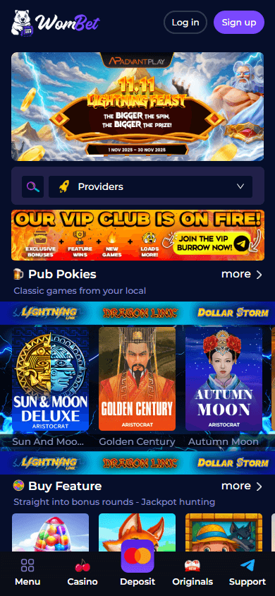 WomBet.gg_Casino_homepage_mobile