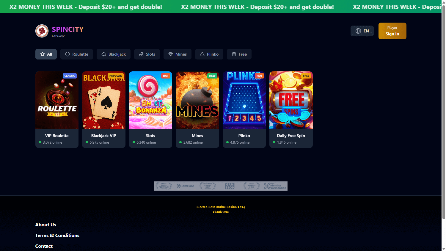 Spincity_Casino_homepage_desktop