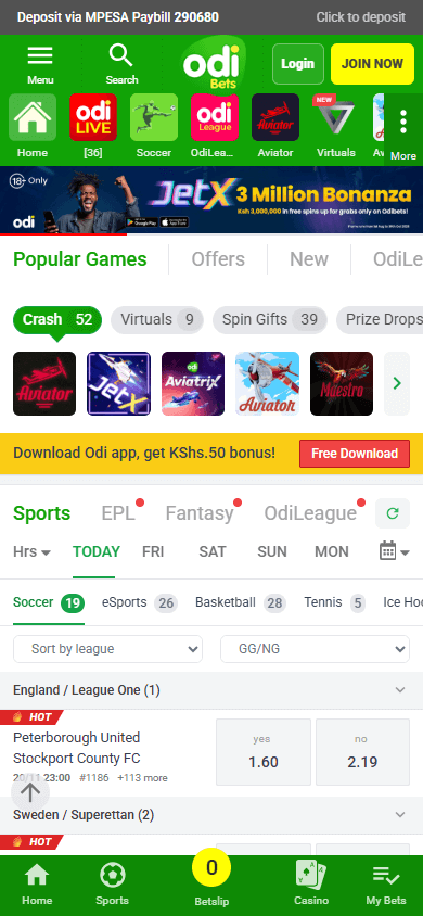 OdiBets_Casino_homepage_mobile
