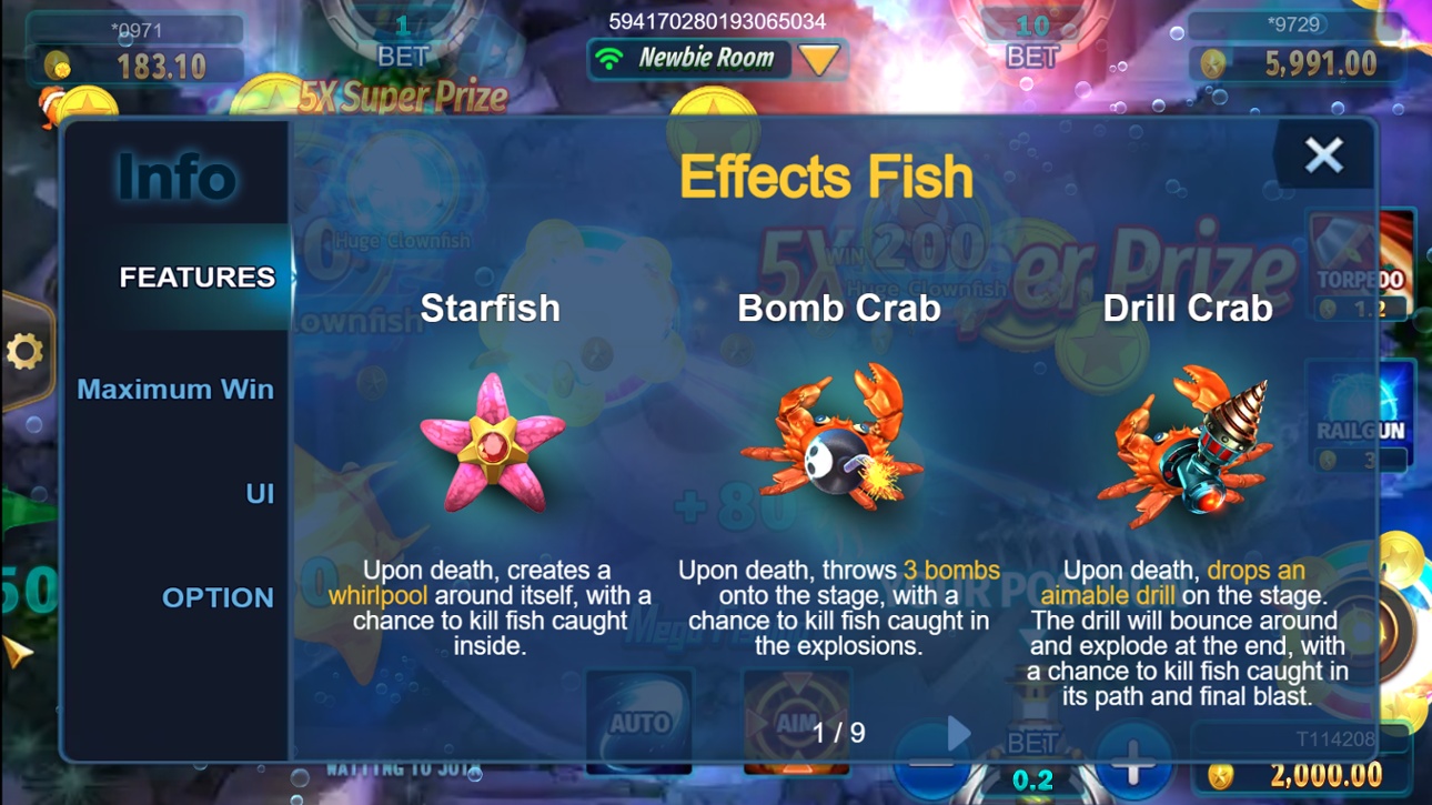 Mega Fishing - Fish Features