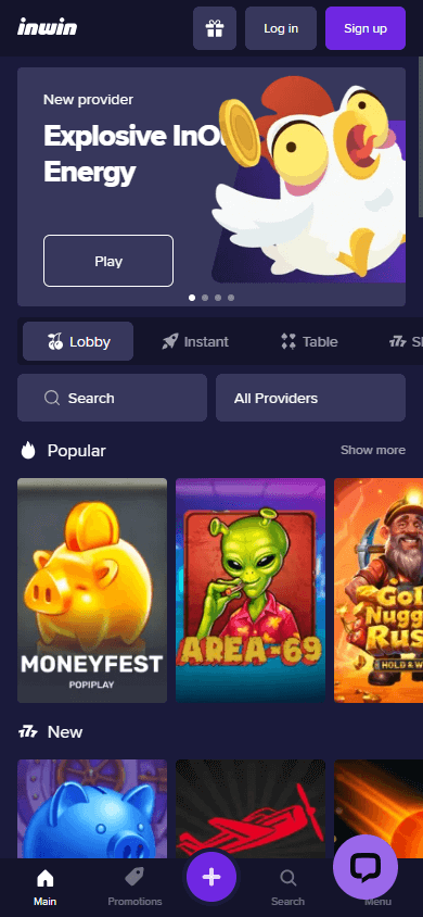 Inwin_Casino_homepage_mobile