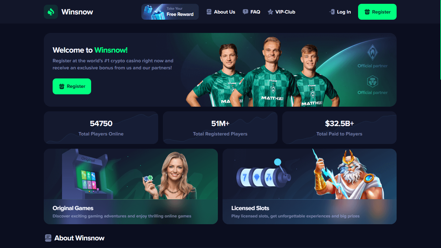 winsnow_casino_homepage_desktop