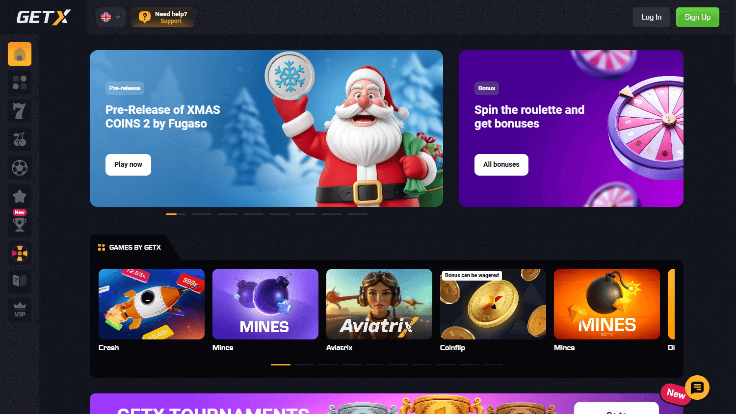 GETX_Casino_homepage_desktop