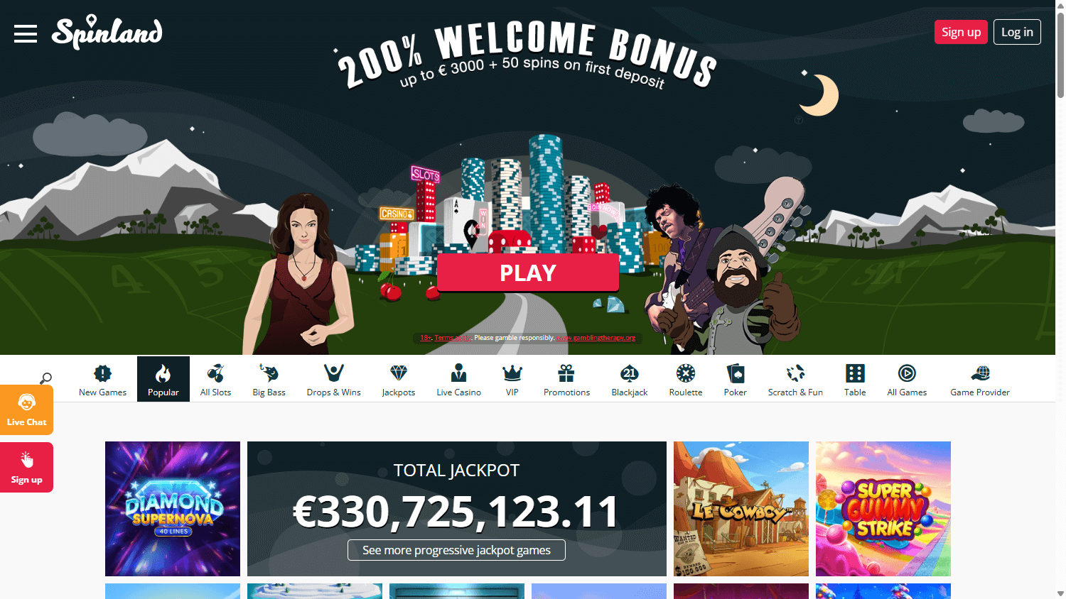Spinland_Casino_homepage_desktop