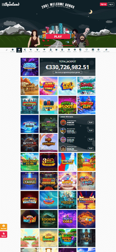 Spinland_Casino_homepage_mobile