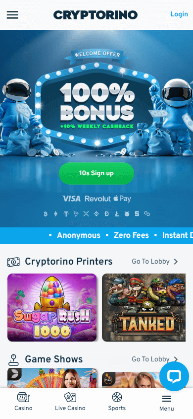 Cryptorino.io_Casino_homepage_mobile