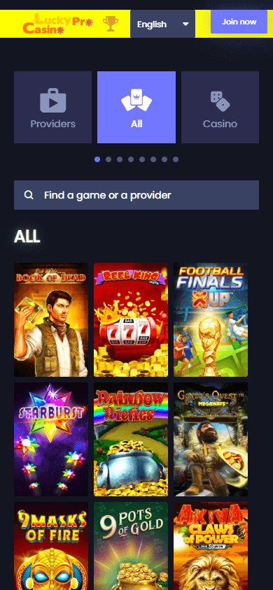LuckyPro_Casino_game_gallery_mobile
