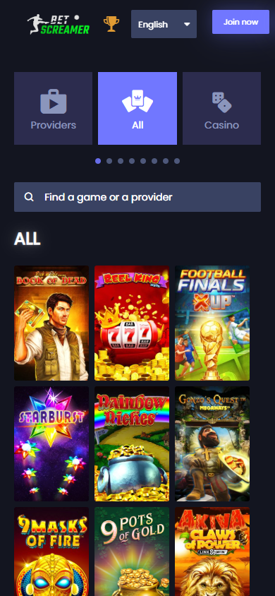 BetScreamer_Casino_game_gallery_mobile