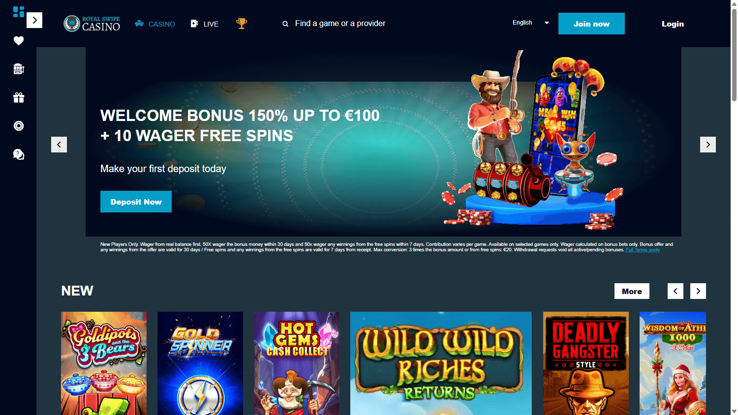 RoyalSwipe_Casino_homepage_desktop