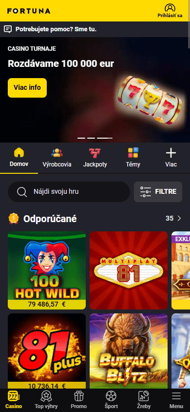 Fortuna_Casino_SK_homepage_mobile