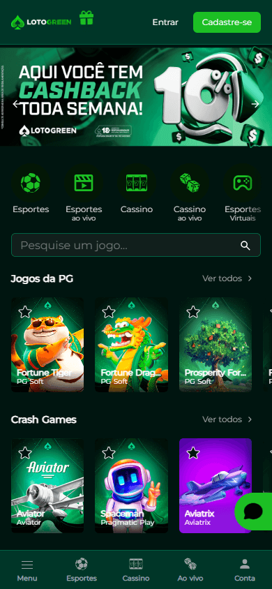 lotogreen_casino_homepage_mobile