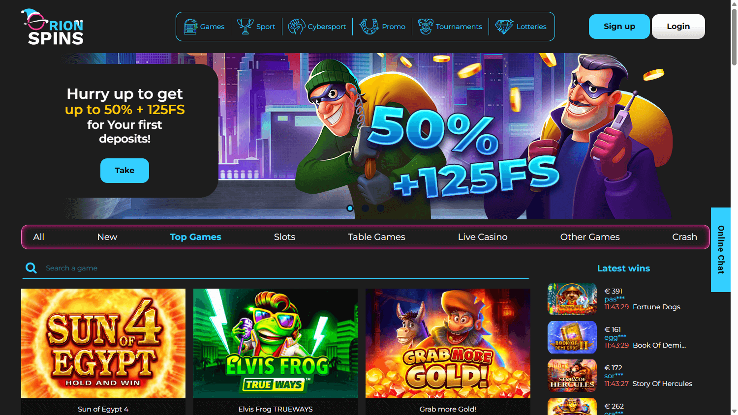 orion_spins_casino_homepage_desktop