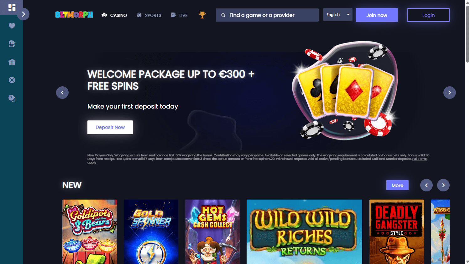 BetMorph_Casino_homepage_desktop
