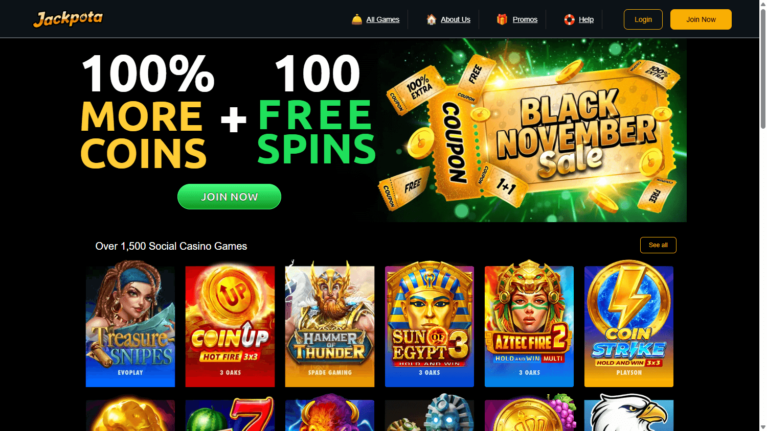 Jackpota_Casino_homepage_desktop