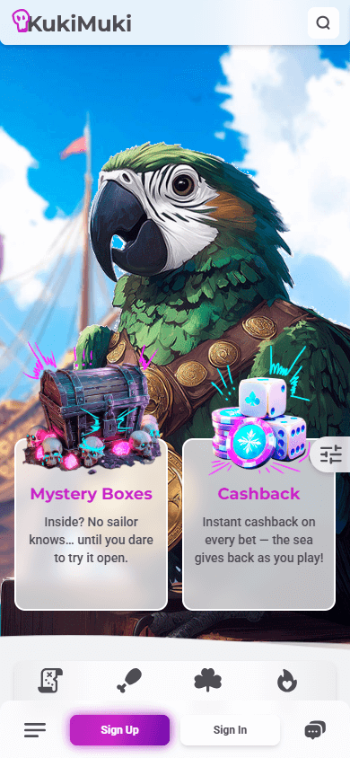 KukiMuki_Casino_homepage_mobile