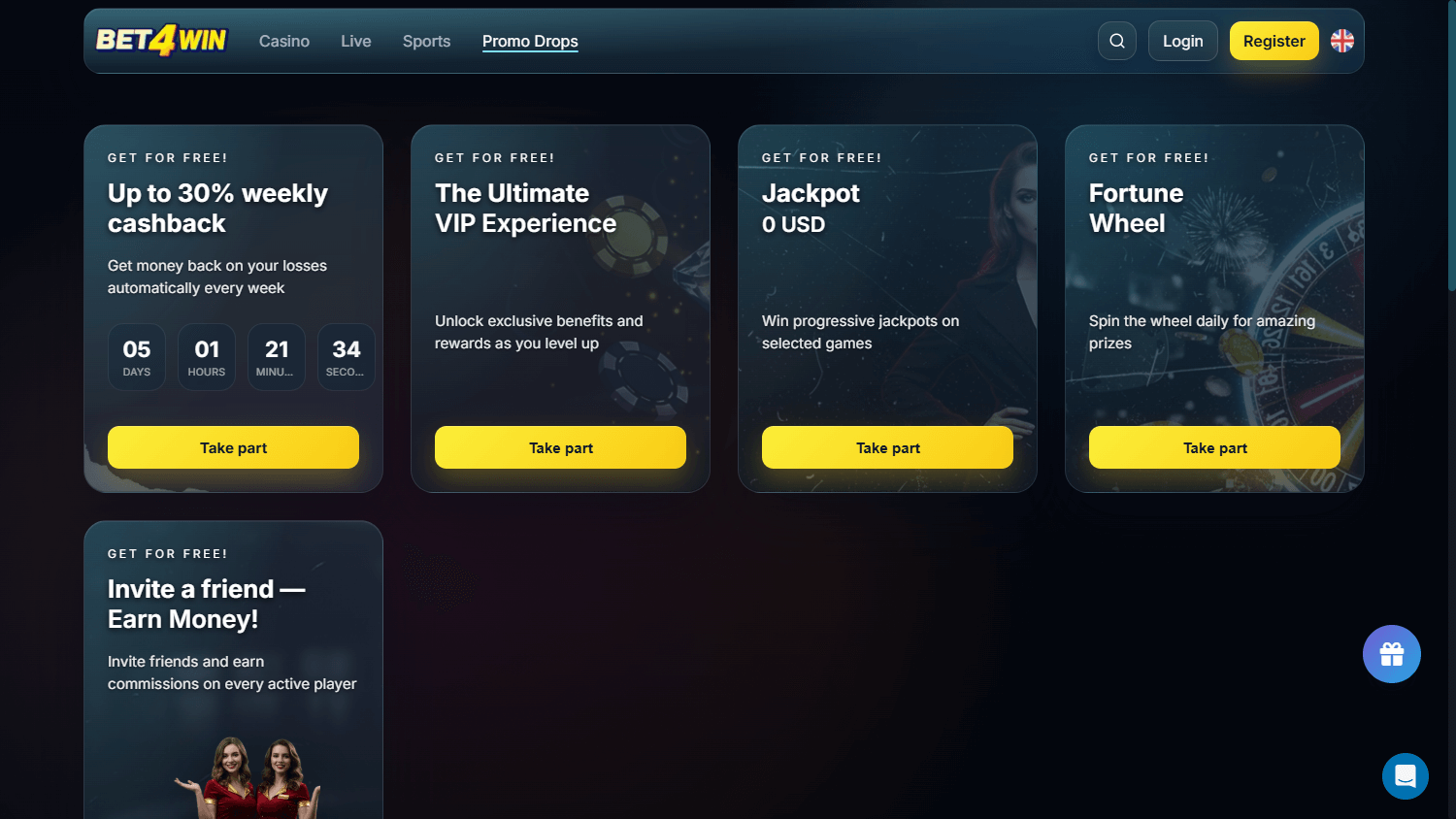 Bet4Win_Casino_promotions_desktop