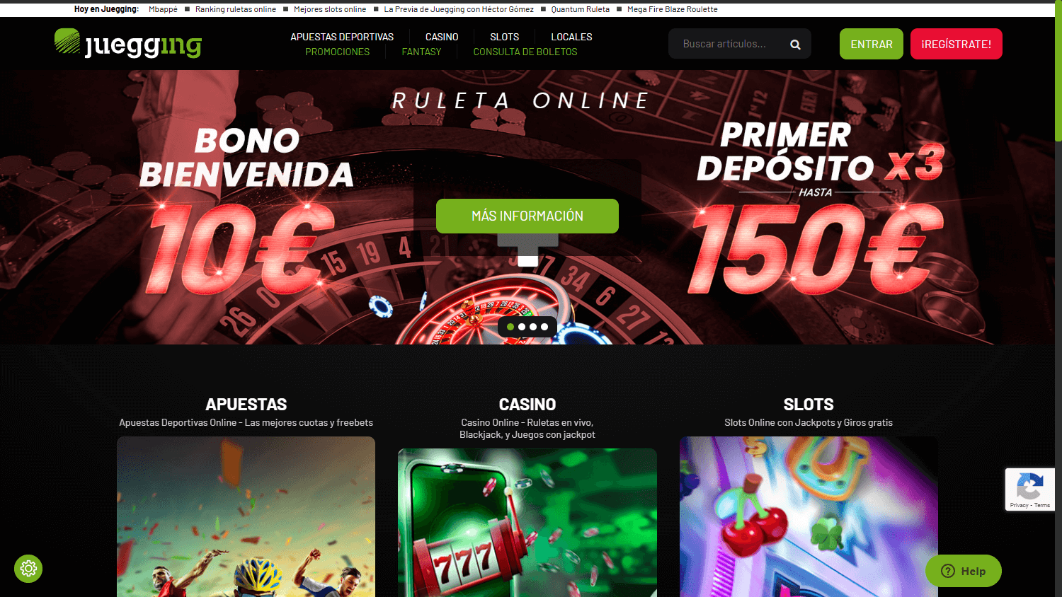 Juegging_Casino_homepage_desktop