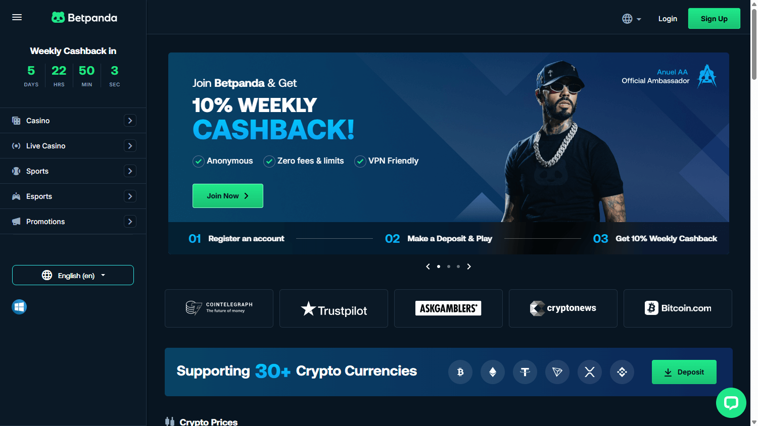 betpanda_casino_homepage_desktop