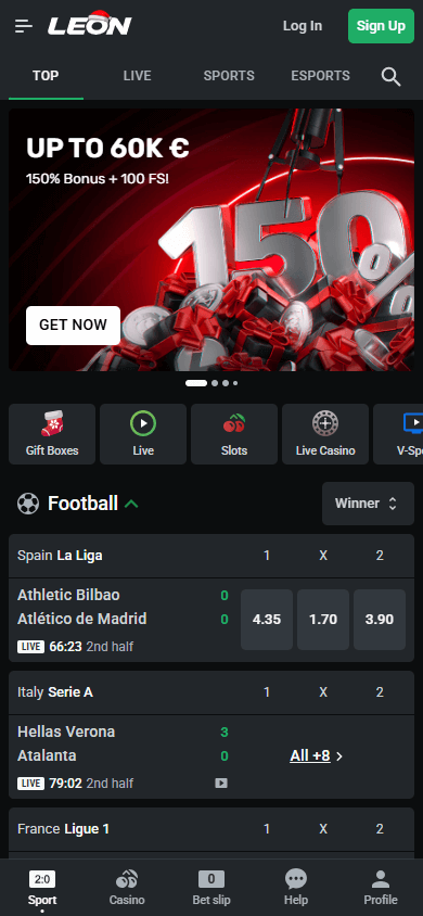 Leon_Casino_homepage_mobile