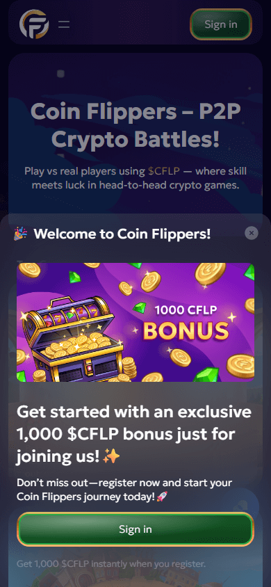 coinflippers_casino_homepage_mobile