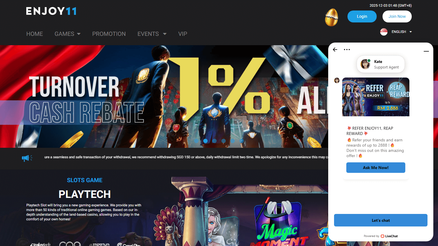 enjoy11_casino_homepage_desktop