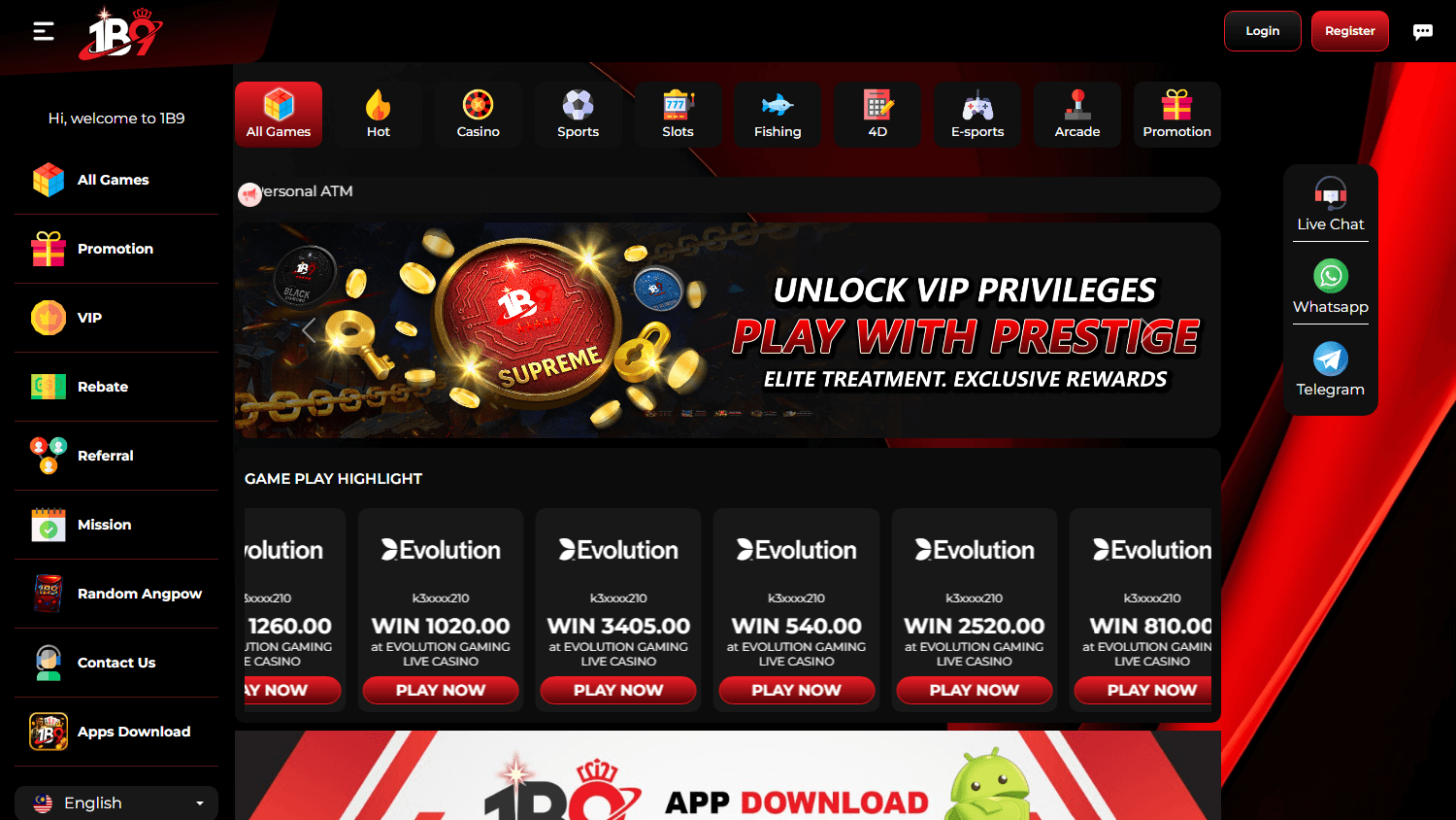 1b9_casino_homepage_desktop