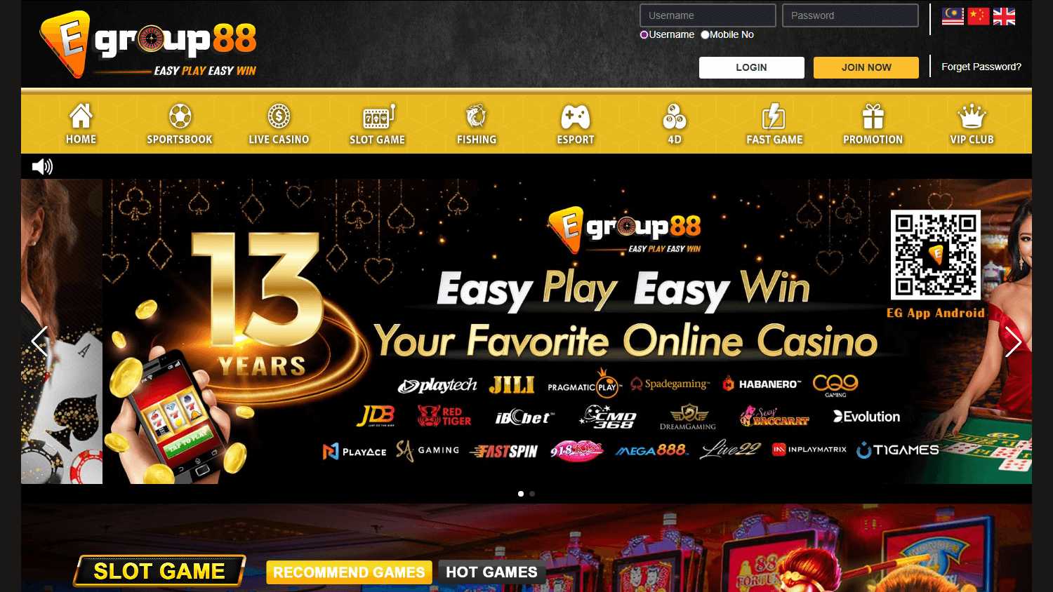 egroup88_casino_homepage_desktop