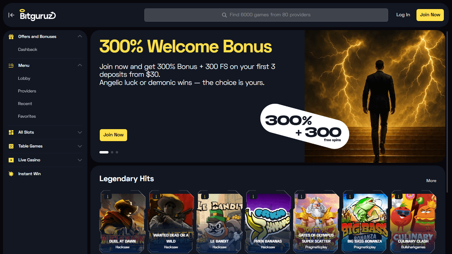 bitguruz_casino_homepage_desktop