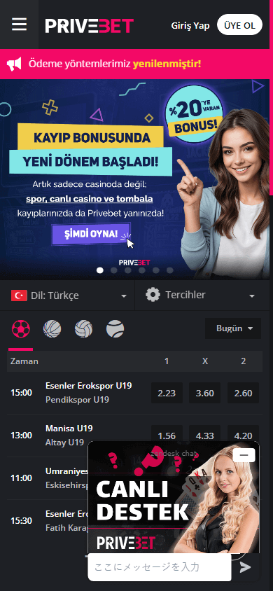 privebet_casino_homepage_mobile