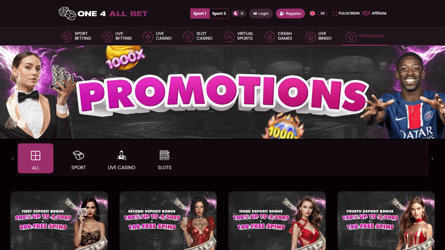 one4allbet_casino_promotions_desktop
