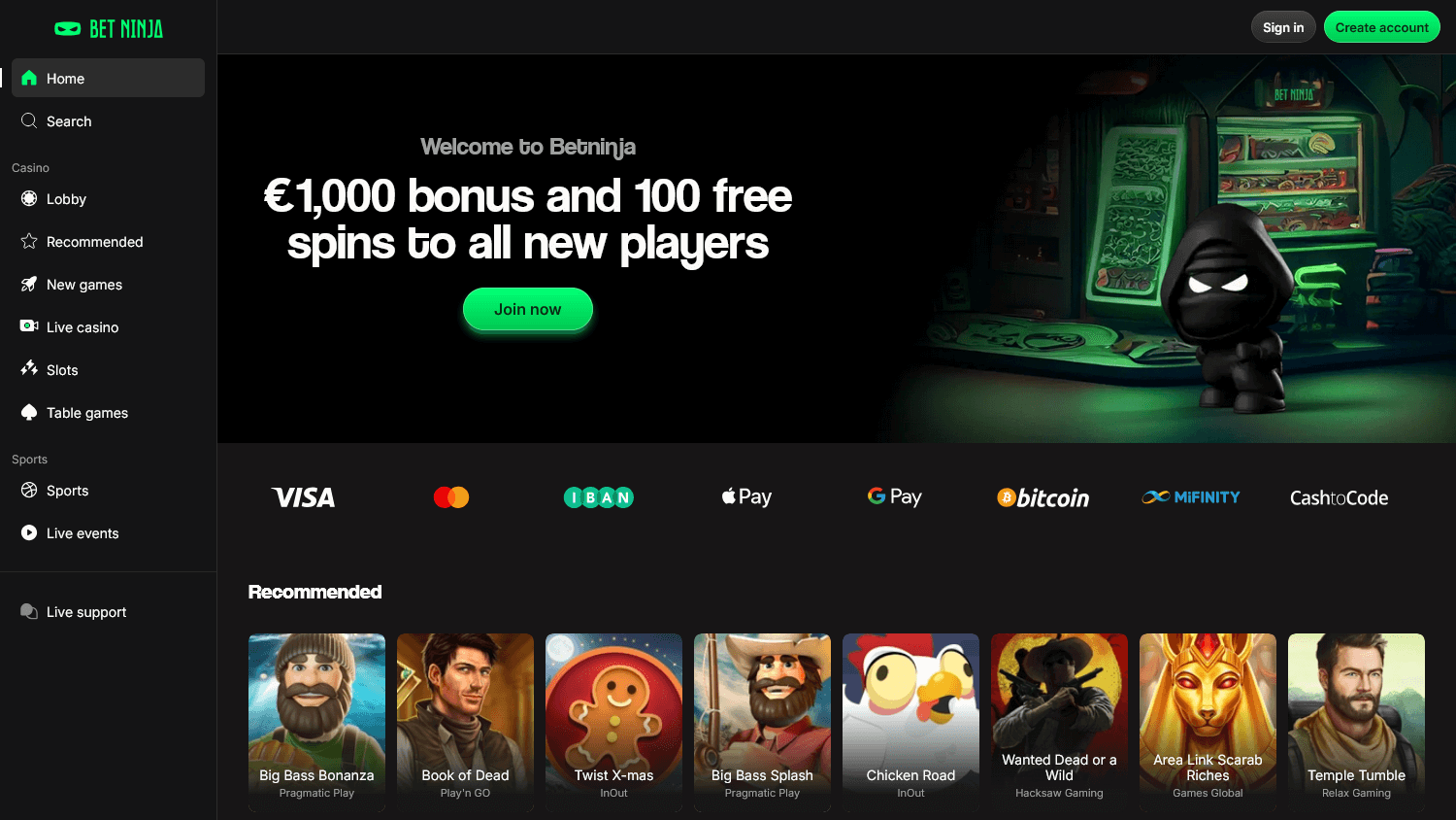 bet_ninja_casino_homepage_desktop