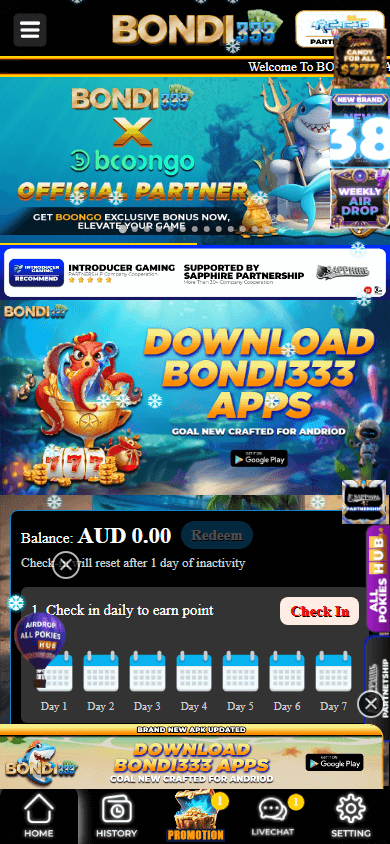 bondi333_casino_homepage_mobile