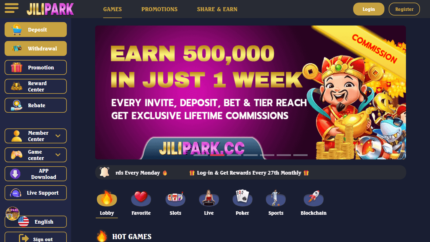 jilipark_casino_homepage_desktop