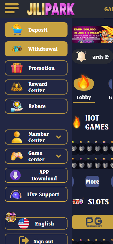jilipark_casino_homepage_mobile