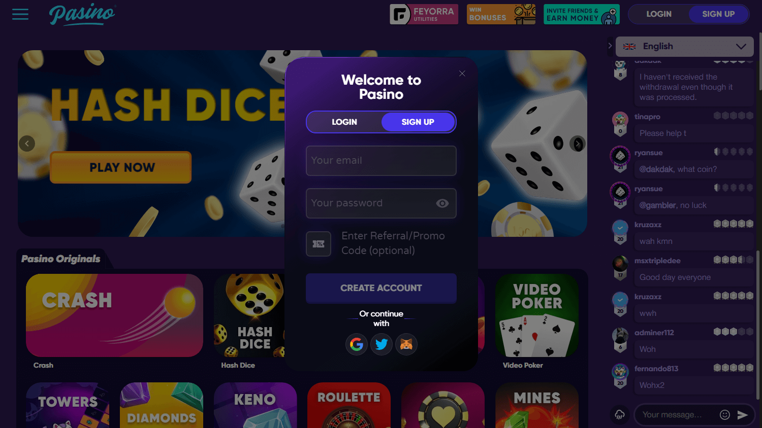 pasino_casino_homepage_desktop