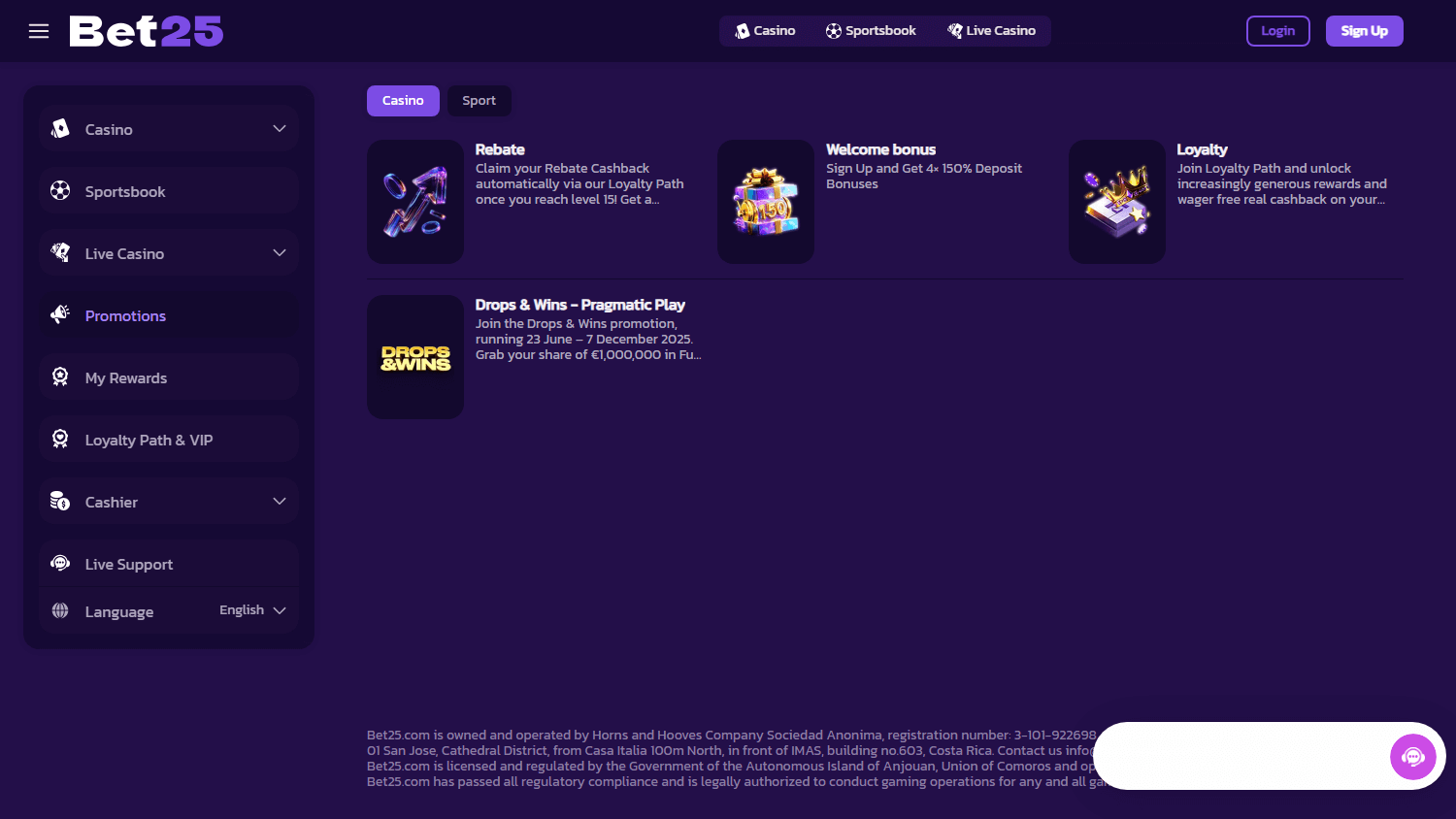 bet25_casino_promotions_desktop