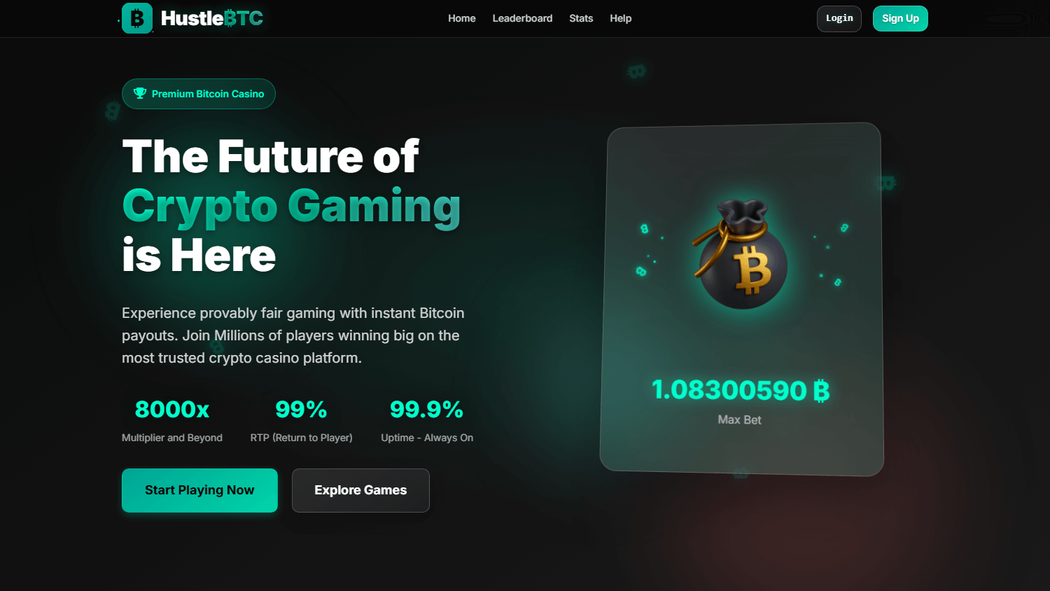 hustlebtc_casino_homepage_desktop